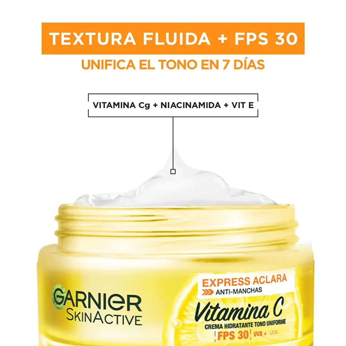 Crema Hidratante Garnier Skin Active Vitamina C Express Aclara Fps X