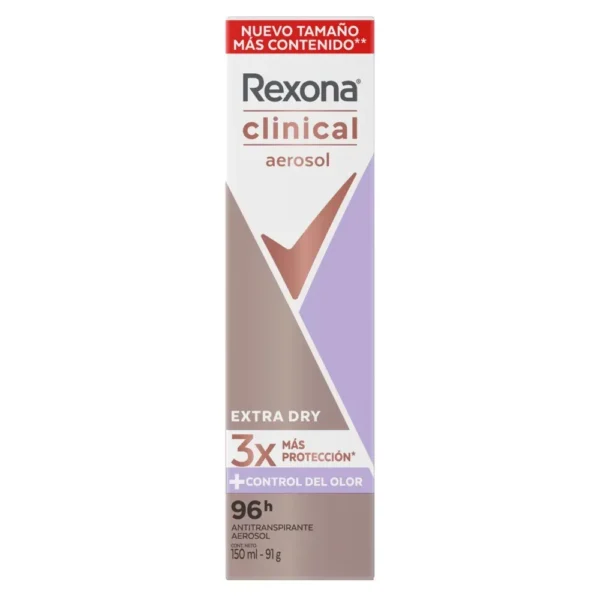 Desodorante Antitranspirante REXONA Clinical Extra Dry en aerosol