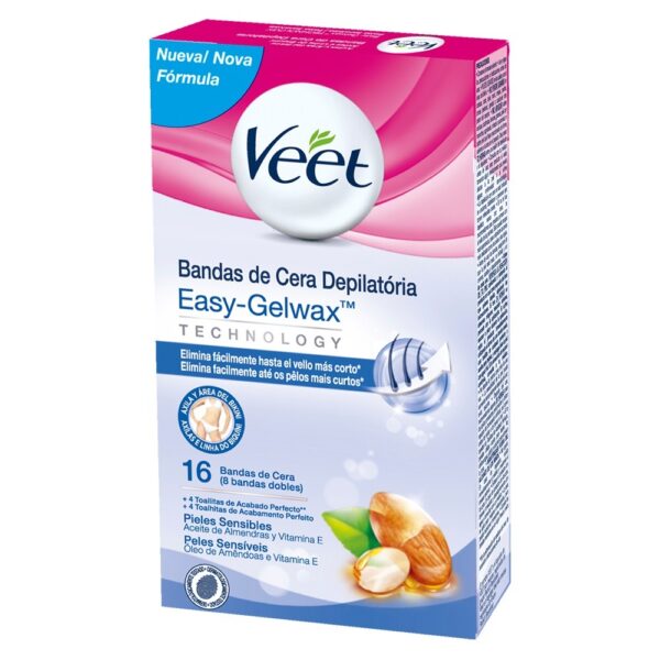 Bandas Depilatorias Axilas Bikini Veet Easy-Gelwax Piel Sensible x