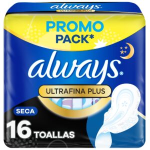 Toallas Sanitarias Always Ultrafina Plus Nocturna Seca con alas x 16 uds