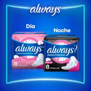 Toallas Sanitarias Always de día Triple Protección Suave con alas