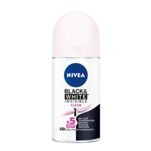 Desodorante Antitranspirante Nivea Black & White Invisible Clear Roll-on x 50 ml