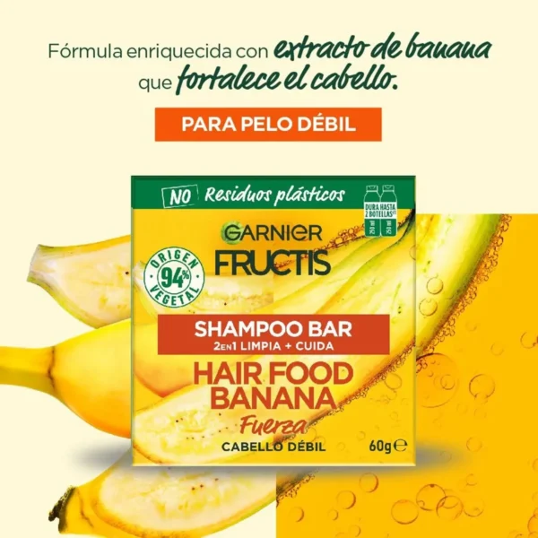 Shampoo sólido Fructis Hair Food Banana x 60 grs