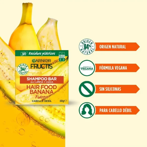 Shampoo sólido Fructis Hair Food Banana x 60 grs