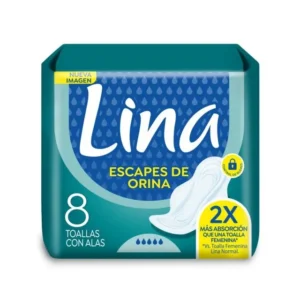 Toallas Sanitarias Lina Escapes de orina con alas x 8 uds