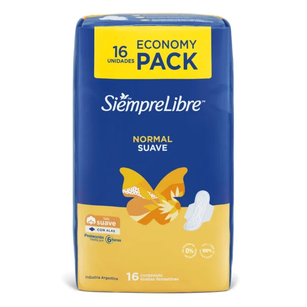 Toallas Sanitarias Siempre Libre Normal Suave con alas