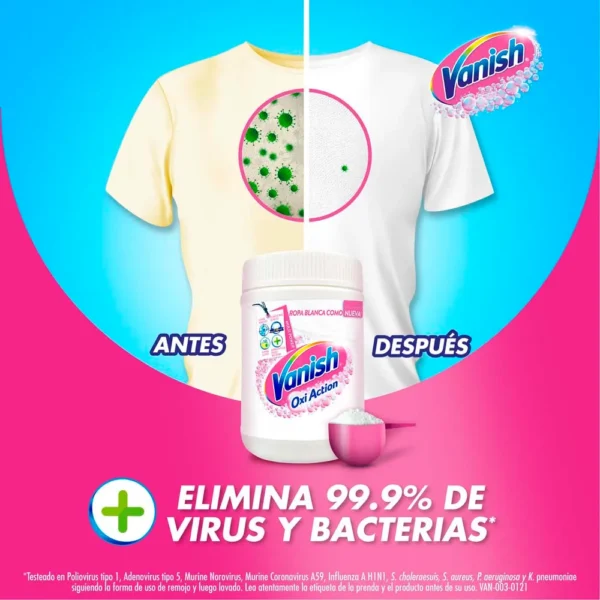 Quitamanchas en polvo Vanish Oxi Action Ropa Blanca x 450 grs