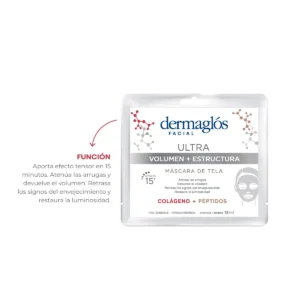 Mascarilla facial de tela Dermaglós Ultra Volumen + Estructura x 1 ud