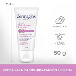 Crema para manos y uñas Dermaglós Hidratación Esencial x 50 grs