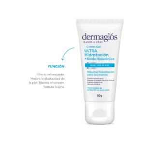 Crema Gel para manos y uñas Dermaglós Ultra Hidratación + Ácido Hialurónico x 50 grs
