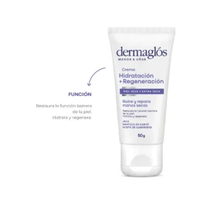 Crema para manos y uñas Dermaglós Hidratación + Regeneración x 50 grs